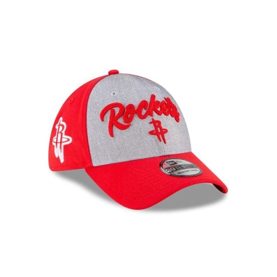 Red Houston Rockets Hat - New Era NBA NBA Draft 39THIRTY Stretch Fit Caps USA6531792